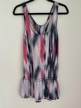 Lululemon Athletica Pink, Black & White Striped Tank Top Y2K Size Medium